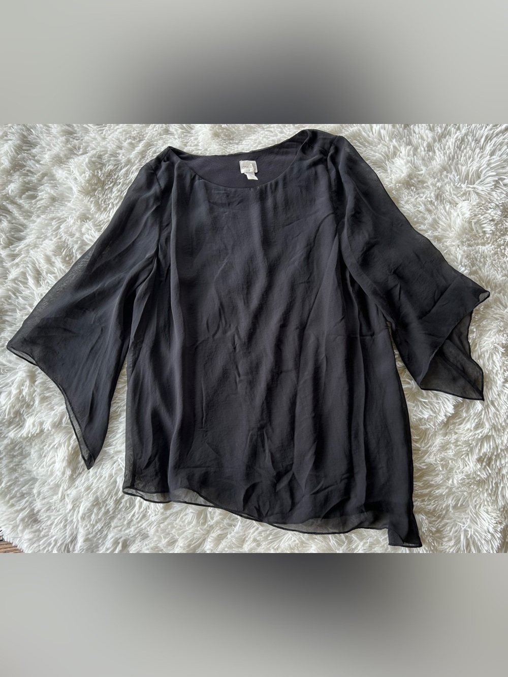 Chico's | Black Asymmetrical Hem Blouse